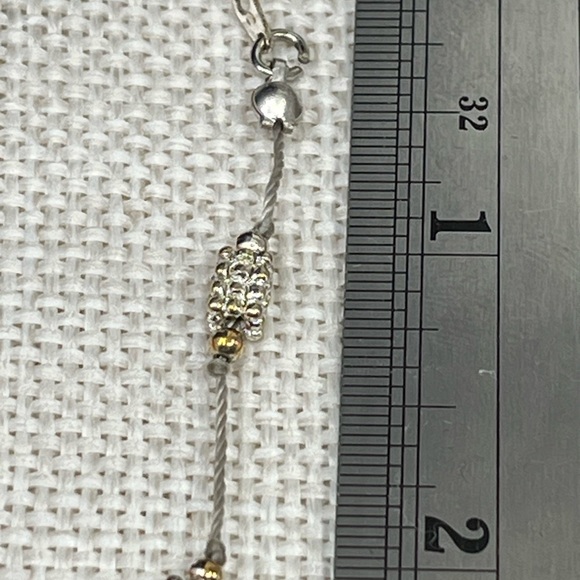 Vintage 1980s-90s Gold & Silver-Tone Beaded Cord Bracelet - Picture 13 of 14